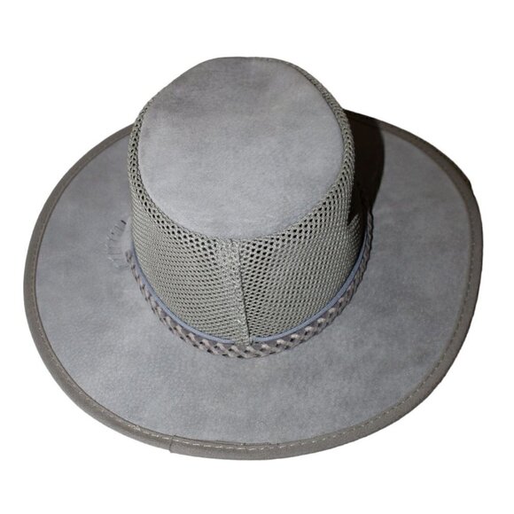 Monterey Bay Breeze Adjustable Leather Hat Sol Air Suede and Mesh Size M Made US main image 4